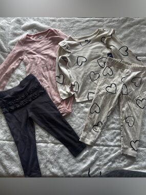 Carter's Cream and Navy Heart Sleep Set